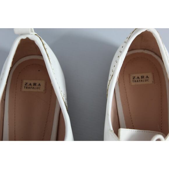 Zara wingtip flat loafer white size 41 Us women's 10 academia dance - Picture 9 of 10